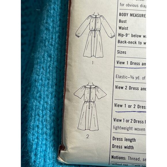 Simplicity Sewing pattern 9866 fit and flare dress puff or flutter sleeve size14 - Picture 4 of 6